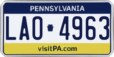 PA license plate LAO4963