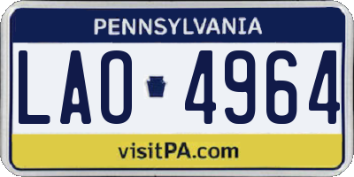 PA license plate LAO4964