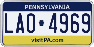 PA license plate LAO4969