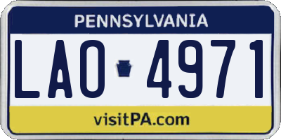 PA license plate LAO4971