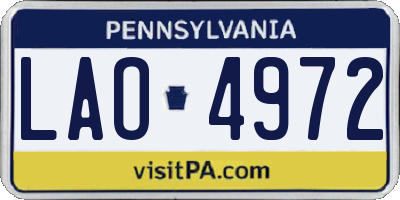 PA license plate LAO4972