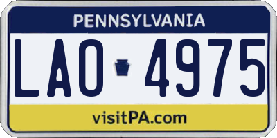 PA license plate LAO4975