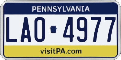 PA license plate LAO4977