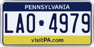 PA license plate LAO4979