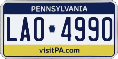 PA license plate LAO4990