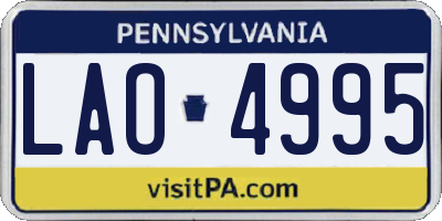 PA license plate LAO4995