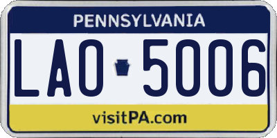 PA license plate LAO5006