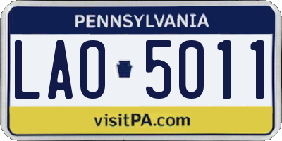 PA license plate LAO5011