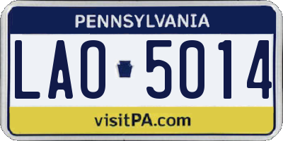 PA license plate LAO5014
