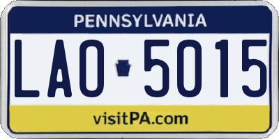 PA license plate LAO5015
