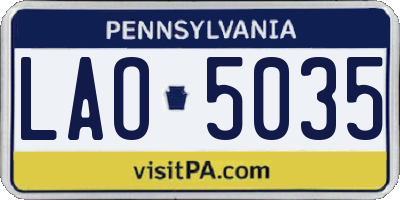 PA license plate LAO5035