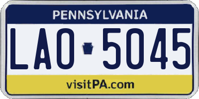PA license plate LAO5045