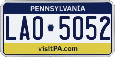 PA license plate LAO5052