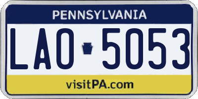 PA license plate LAO5053