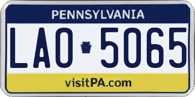 PA license plate LAO5065