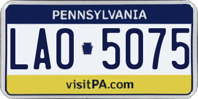 PA license plate LAO5075