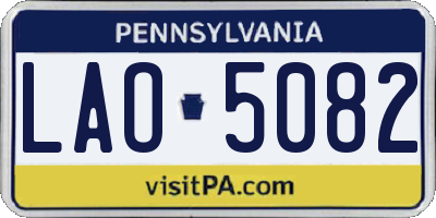 PA license plate LAO5082