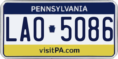 PA license plate LAO5086
