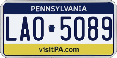 PA license plate LAO5089