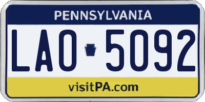 PA license plate LAO5092