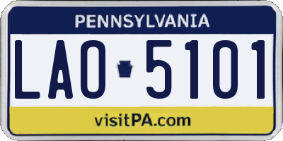 PA license plate LAO5101