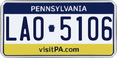 PA license plate LAO5106