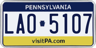 PA license plate LAO5107