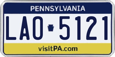 PA license plate LAO5121