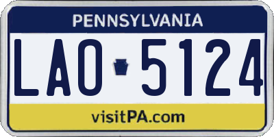 PA license plate LAO5124