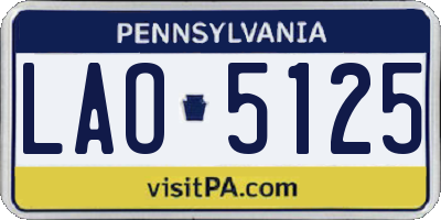 PA license plate LAO5125