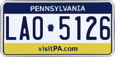 PA license plate LAO5126