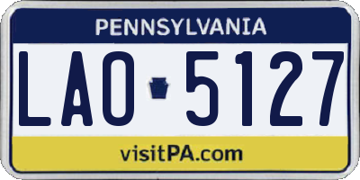 PA license plate LAO5127