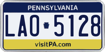 PA license plate LAO5128
