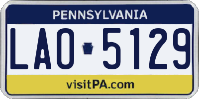 PA license plate LAO5129