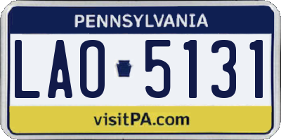 PA license plate LAO5131