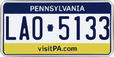 PA license plate LAO5133