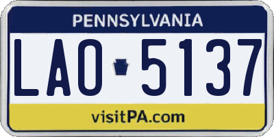 PA license plate LAO5137