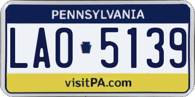 PA license plate LAO5139