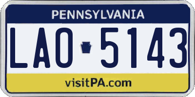 PA license plate LAO5143