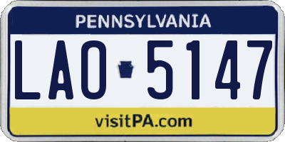 PA license plate LAO5147