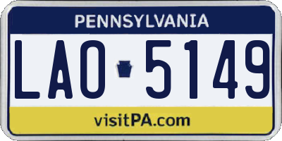 PA license plate LAO5149