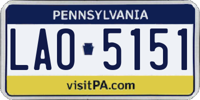 PA license plate LAO5151