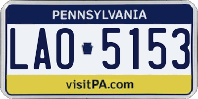 PA license plate LAO5153