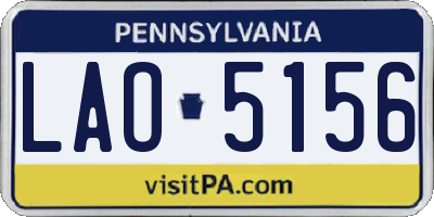 PA license plate LAO5156
