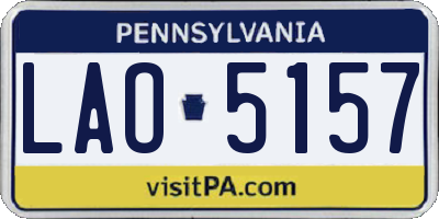 PA license plate LAO5157