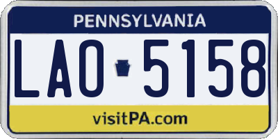 PA license plate LAO5158
