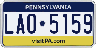 PA license plate LAO5159