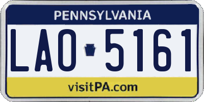 PA license plate LAO5161
