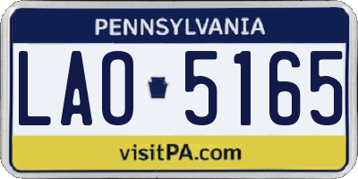 PA license plate LAO5165