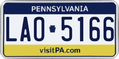 PA license plate LAO5166